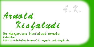 arnold kisfaludi business card